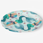 ザシーマーメイド海パープルターコイズ ペーパープレート (アングル)