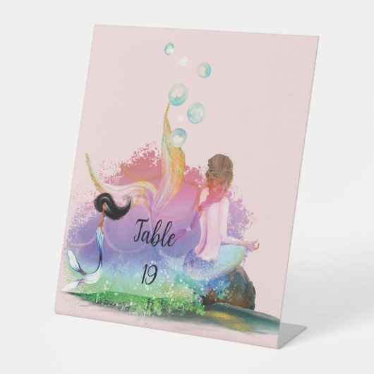 ザシーマーメイド海パープルターコイズ 台座サイン (正面)