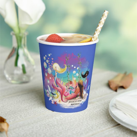 ザシーマーメイド海パープルターコイズ 紙コップ (インサイチュ)