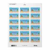 ザシーマーメイド誕生日メッセージカードラベル ラベル (フルシート)