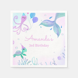 ザシーマーメイド&シーカメ誕生日 スタンダードカクテルナプキン