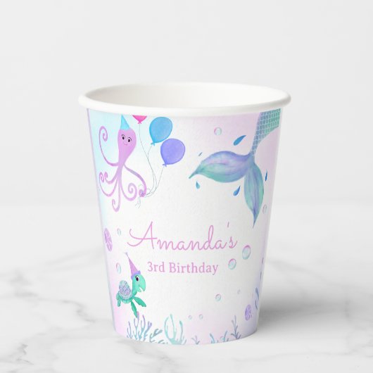 ザシーマーメイド&シーカメ誕生日 紙コップ (正面)