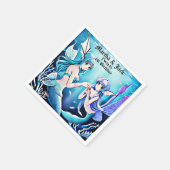 ザシーメルメイドブルーウォーターツインズ誕生日 スタンダードカクテルナプキン (角)