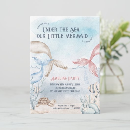 ザシーリトルマーメイドウォーター誕生日 招待状 (スタンド正面)
