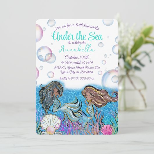 ザシーリトルマーメイドプリンセステーマパーティー 招待状 (スタンド正面)