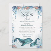 ザシー・クジラの子ども用シャワー 招待状 (正面)