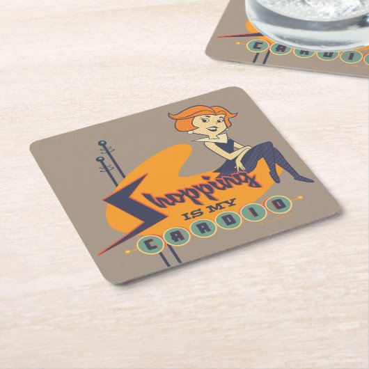 ザジェトソンズ |ショッピングは私のセラピー スクエアペーパーコースター (アングル)