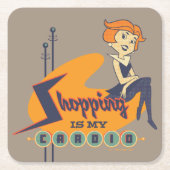 ザジェトソンズ |ショッピングは私のセラピー スクエアペーパーコースター (正面)