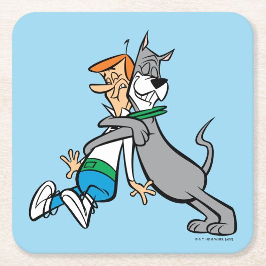 ザジェトソンズ | George & Astro Hug スクエアペーパーコースター (正面)