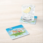 ザジェトソンズ | The Family 飛んでいる Car スクエアペーパーコースター (インサイチュ)