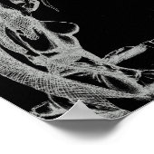 ザジャードワンズ小妖精や小人キャンバスプリント(B&W) ポスター (角)