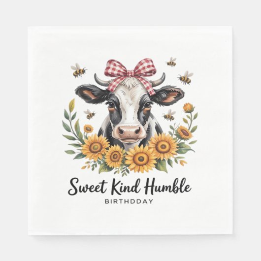 ザジョイフルストロベリーカウカウラブクラシックTシーズ スタンダードランチョンナプキン (正面)