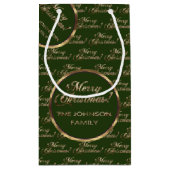 ザジョンソンファミリークリスマスグリーンフェイク金ゴールドシック スモールペーパーバッグ (裏面)