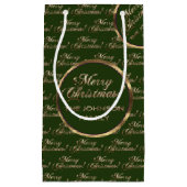 ザジョンソンファミリークリスマスグリーンフェイク金ゴールドシック スモールペーパーバッグ (正面)