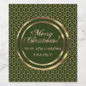 ザジョンソンファミリークリスマスグリーンフェイク金ゴールド ワインラベル (シングルラベル)