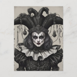 ザジョーカーピエロイン白黒 ポストカード