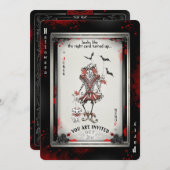 ザジョーカー&リトルホワイトドッグのハロウィンカード 招待状 (正面/裏面)