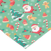 ザジンジャーブレッドマン、サンタとキャンディーキャン ショートテーブルランナー (コーナー)