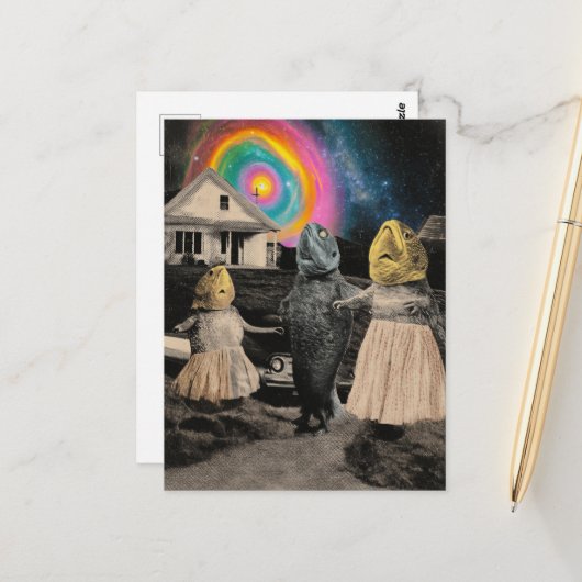 ザスおもしろいリアル魚一家 ポストカード (正面/裏面インサイチュ)