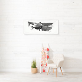 ザスイムオブクジライラストレーションアートクジラ 横断幕