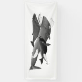 ザスイムオブクジライラストレーションアートクジラ 横断幕 (縦)