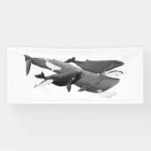 ザスイムオブクジライラストレーションアートクジラ 横断幕 (横)