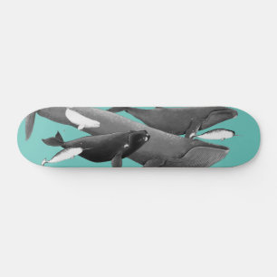 ザスイムオブクジライラストレーションアートホエールブルー スケートボード