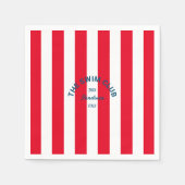 ザスイムクラブクレストレッドカバナストライプ スタンダードカクテルナプキン (正面)