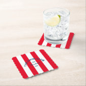 ザスイムクラブクレストレッドカバナストライプ ペーパーコースター (インサイチュ)