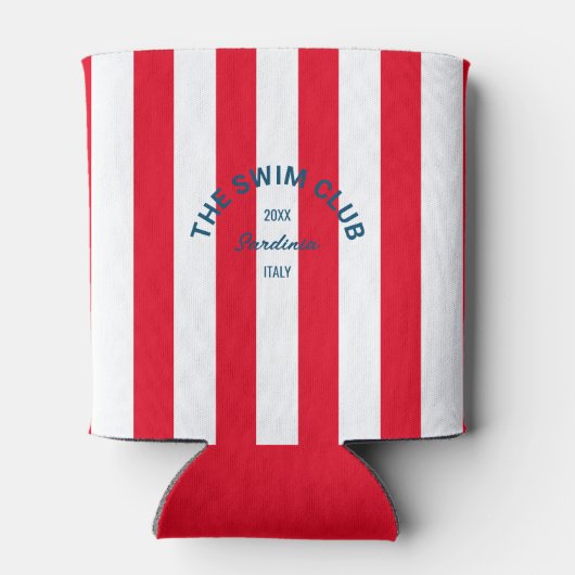 ザスイムクラブクレストレッドカバナストライプ 缶クーラー (裏面)