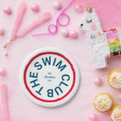 ザスイムクラブブルークレストレッドストライプ ペーパープレート (パーティー)