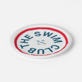 ザスイムクラブブルークレストレッドストライプ ペーパープレート (アングル)