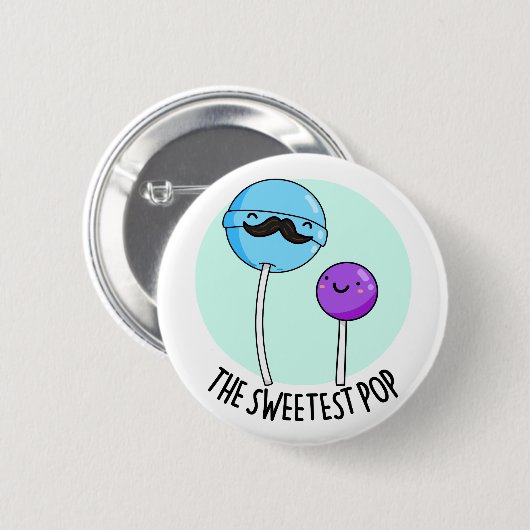 ザスウィートキャンディポップ・アートの棒つきキャンデープリン 缶バッジ (正面&裏面)