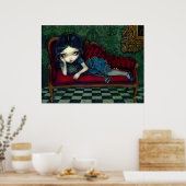 ザスカーレットソファビクトリアンゴシックアートプリント ポスター (キッチン)