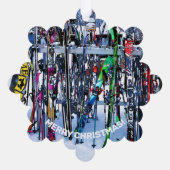 ザスキーパーティー – スキーとポール オーナメントカード (裏面)