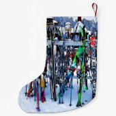 ザスキーパーティー – スキーとポール スモールクリスマスストッキング (裏面)