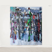 ザスキーパーティー – スキーとポール タペストリー (正面)