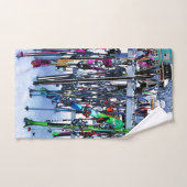 ザスキーパーティー – スキーとポール バスタオルセット (ハンドタオル)