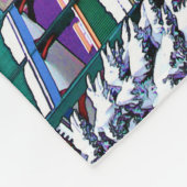 ザスキーパーティー – スキーとポール フリースブランケット (角)