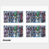 ザスキーパーティー – スキーとポール 長方形シール (シート)