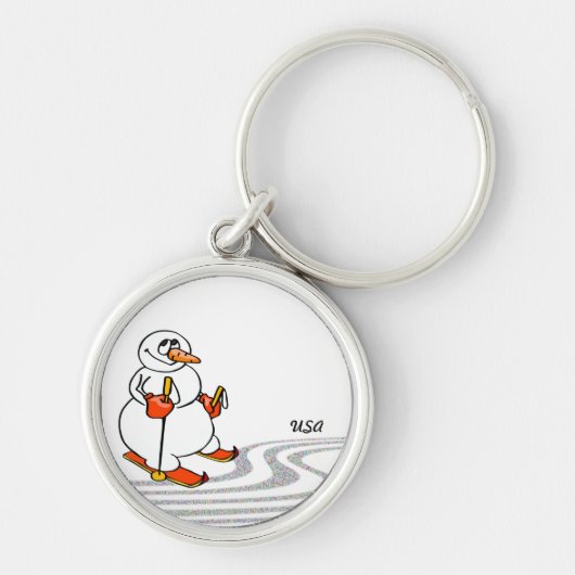 ザスキー雪だるま- キーホルダー (正面)