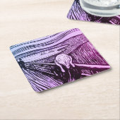 ザスクリームエドバードムンチアート スクエアペーパーコースター (アングル)