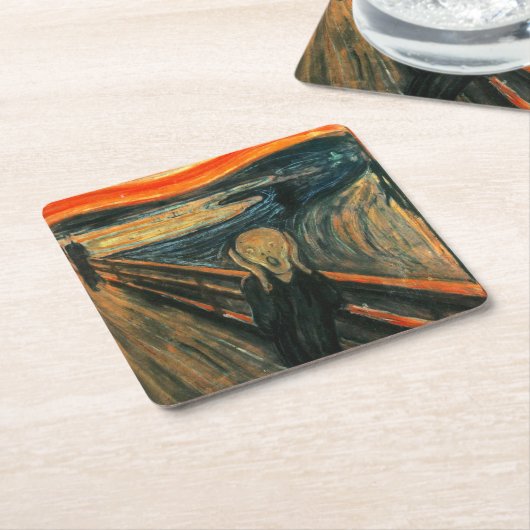 ザスクリームエドバードムンチモダン表現主義芸術 スクエアペーパーコースター (アングル)