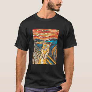 ザスクリームキャットパロディおもしろいキャットパロディーアートペイント Tシャツ