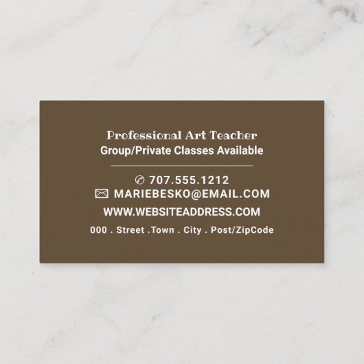 ザスクリームバイエドバード・ムンチ、アート先生 名刺 (裏面)