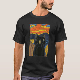ザスクリームブラックキャットパロディおもしろいキャットパロディアートP Tシャツ