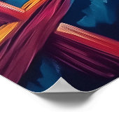 ザスクリーム合成波サイバーパンクアート ポスター (角)