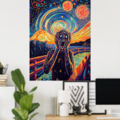 ザスクリーム合成波サイバーパンクアート ポスター (ホームオフィス)