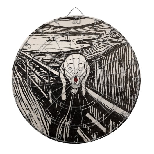 ザスクリーム（1895年）エドヴァードムンチウッドカットファインアート ダーツボード (正面)