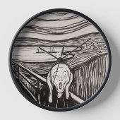 ザスクリーム(1895年)エドヴァードムンチウッドカットファインアート 壁時計 (正面)